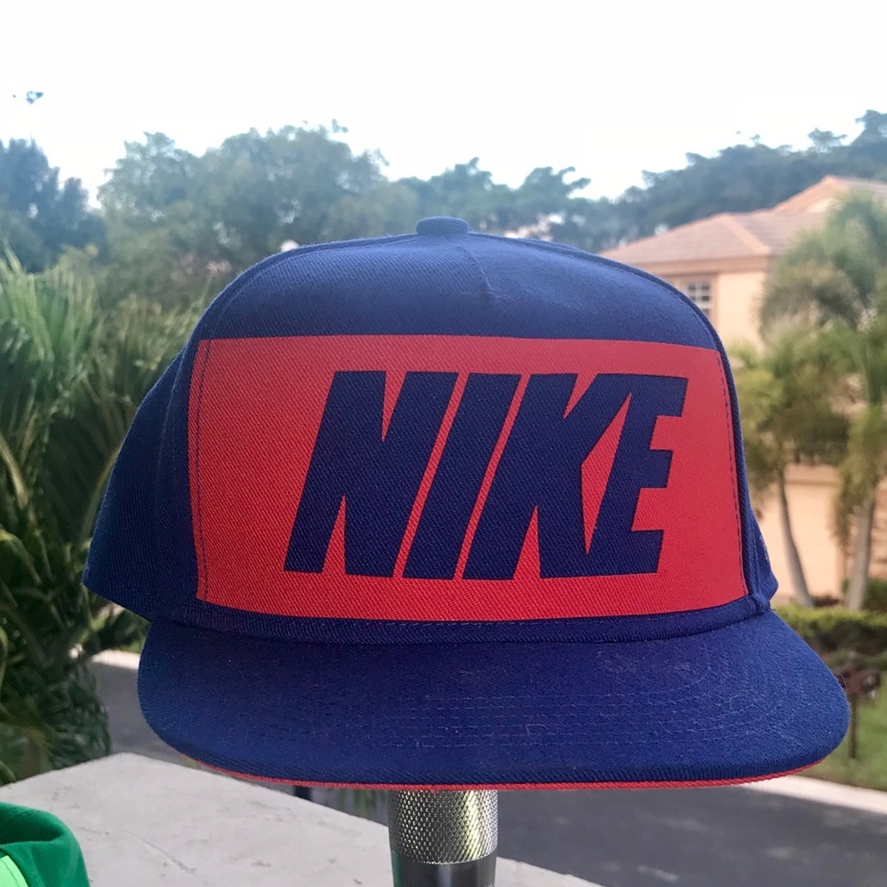Nike royal blue and red hat